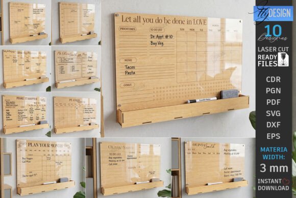 Download Acrylic Wall Planners Laser Cut Bundle - Wall Collection