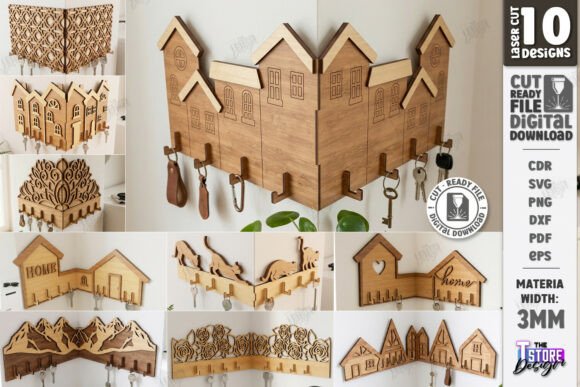 Download Wall Corner Key Holders Laser Cut Bundle - Wall Collection