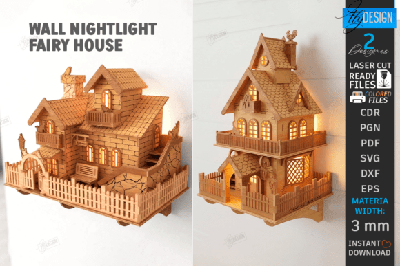 Download Fairy House Wall Nightlight Laser Bundle - Wall Collection