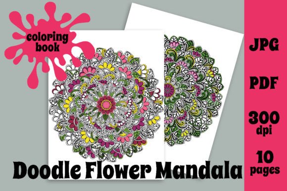 Download Doodle Flower Mandala Coloring Book - Flower mandala Collection