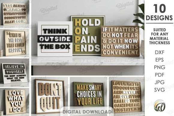 Download 3D Layered Wall Word Art Bundle Lasercut - Wall Collection