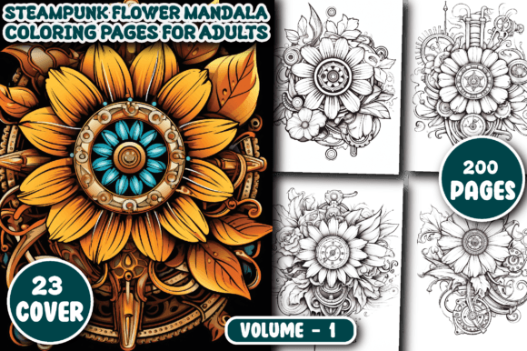 Download Steampunk Flower Mandala Coloring Pages - Flower mandala Collection