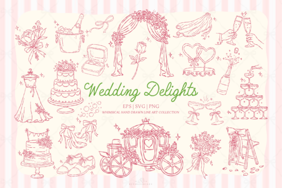 Download Wedding Delights Line Art Clipart - Line Collection