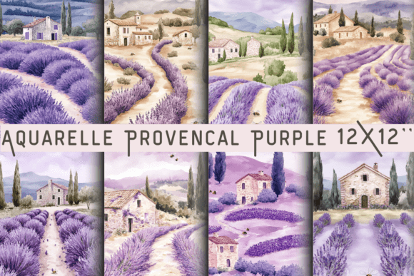 Download Aquarelle Provencal Purple Backdrop - Backdrop Collection