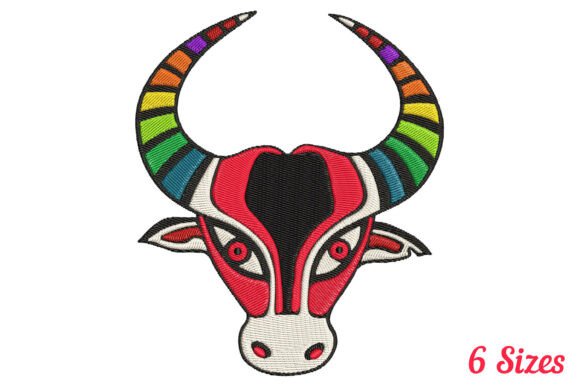 Download Colorful Cow Head in Tribal Ethnic Pattern - Ethnic pattern Collection
