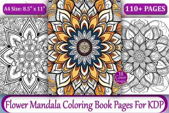 Download Flower Mandala Coloring Book Pages - KDP - Flower mandala Collection