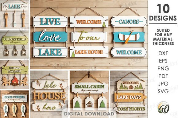 Download Country Wall Decors Bundle Laser Cut - Wall Collection